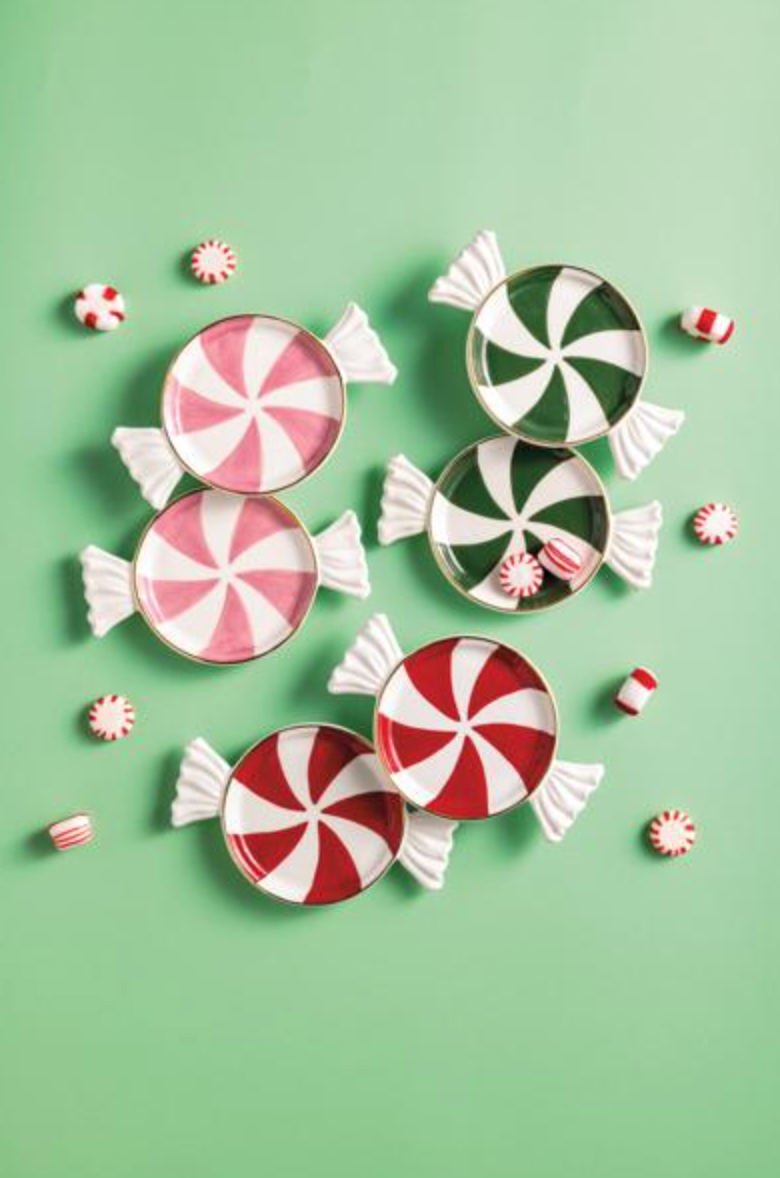 Green Candy Tidbit Plates