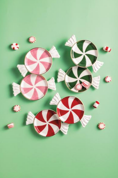 Green Candy Tidbit Plates
