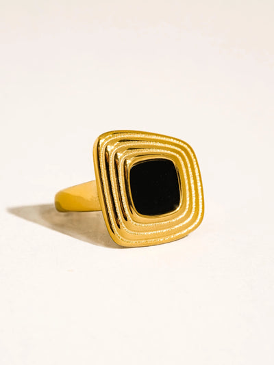 Auricca 18K Gold Non-Tarnish Abstract Ring