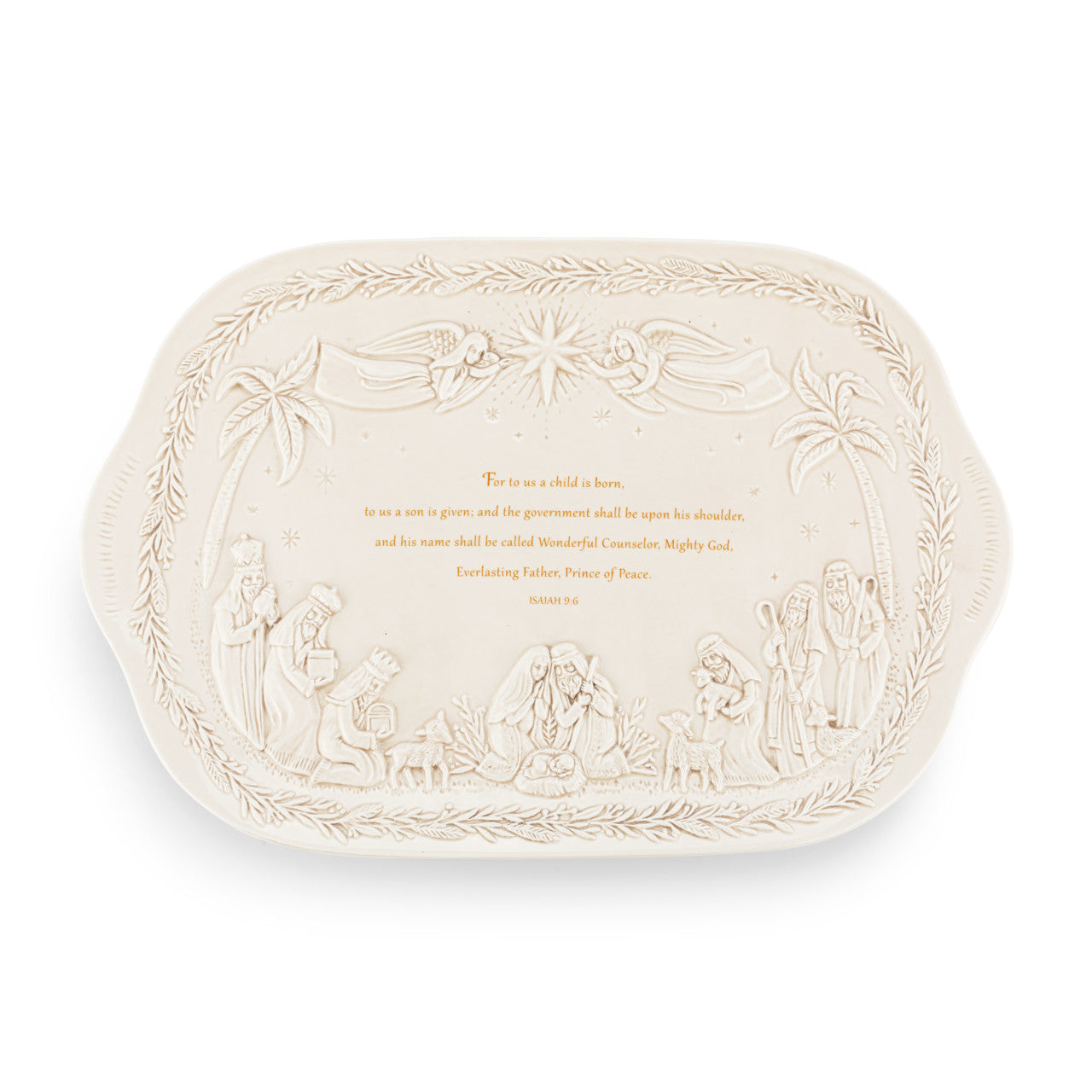 Christmas Journey Ceramic Nativity Serving Platter 18" x 12"