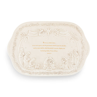 Christmas Journey Ceramic Nativity Serving Platter 18" x 12"