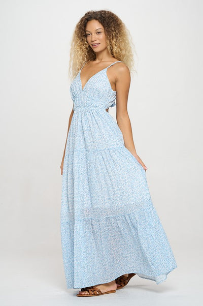 Sky Petals Maxi Dress