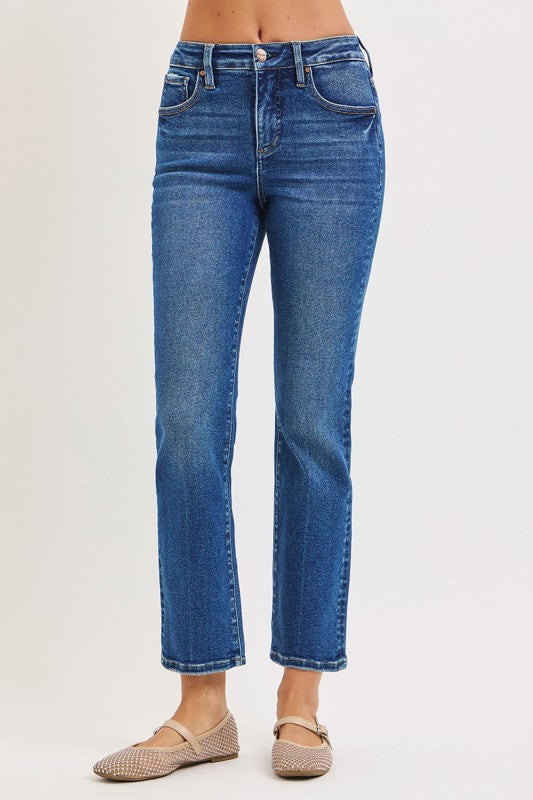 Straight Fit Dark Wash Denim