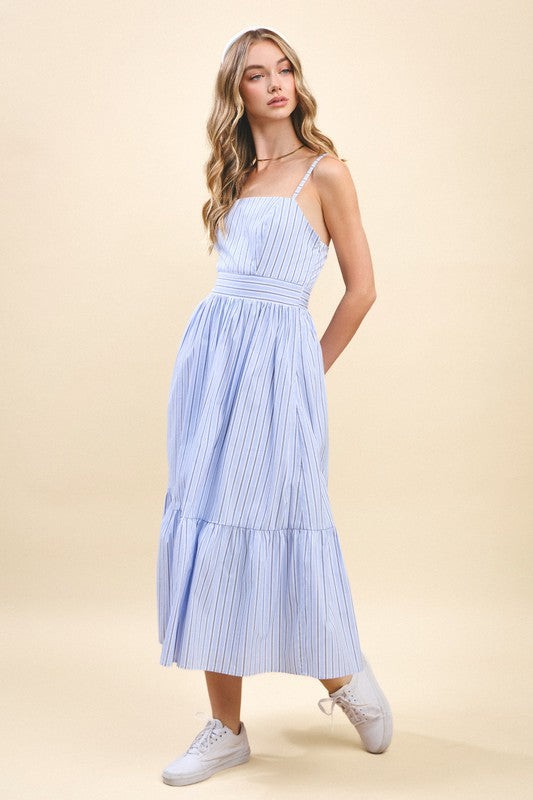 Summer Striped Midi Dress