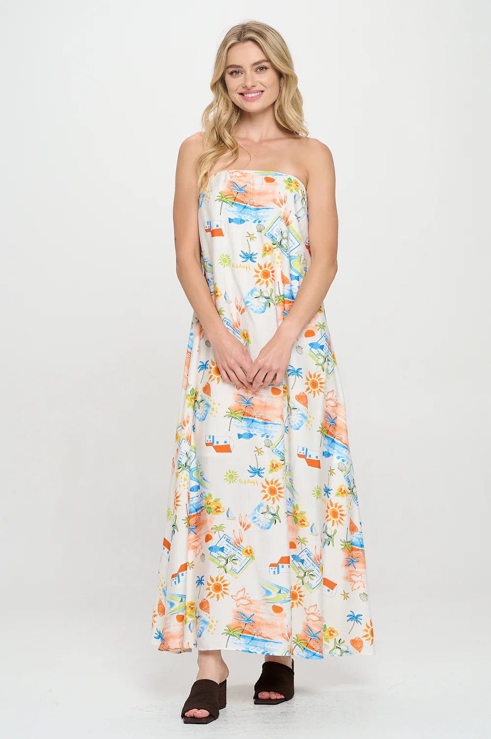 Mediterranean Daydream Tube Maxi Dress
