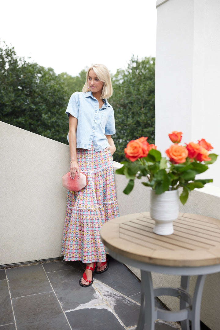 韓国商品/THREE TIMES Avery skirt Triple Tiered Maxi Skirt by Brooks Avenue – The Kindred Boutique