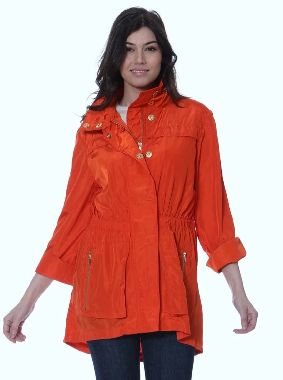 Tess Rain Jacket by Ciao Milano- Hermes Orange