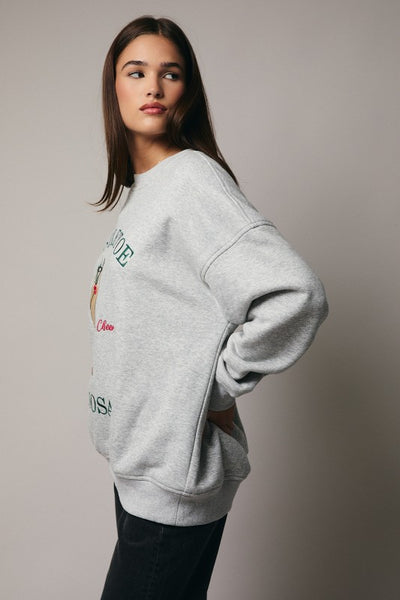 "Mistletoe Mimosa" Grey Sweatshirt