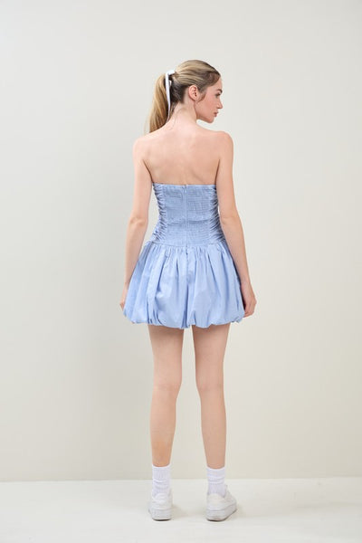 Strapless Tube Bubble Mini Dress