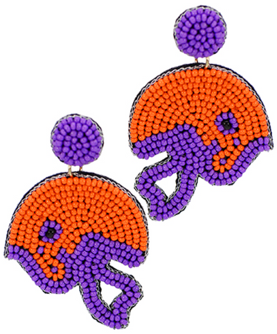 Clemson Beaded Earrings