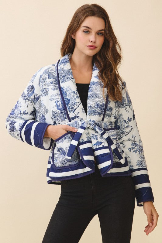 Navy and White Toile Jacket