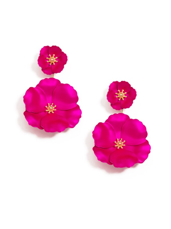 Metal Floral Drop Earring