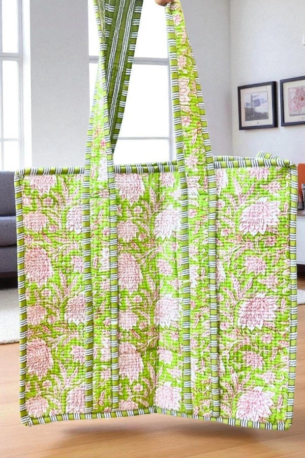 Nash Grey Floral Print Tote Bag