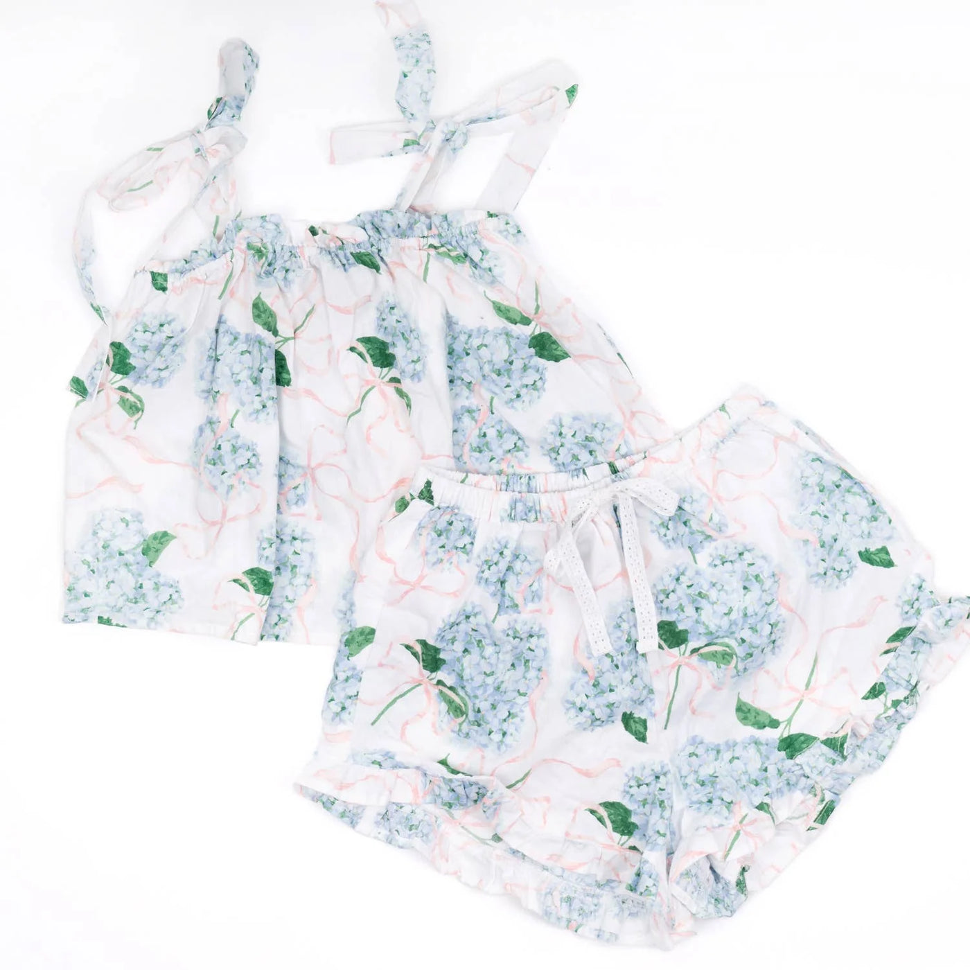 Hydrangea Ribbons Tie PJ Set