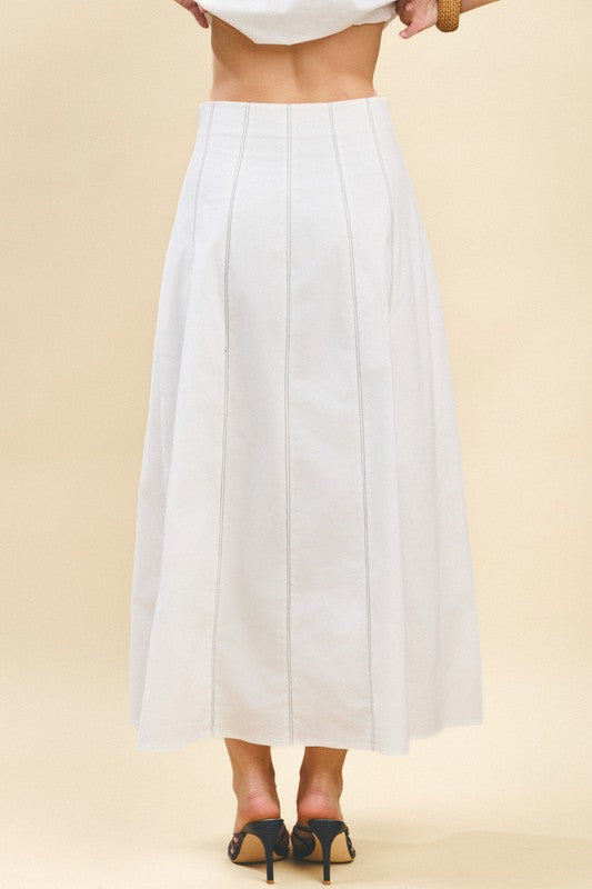 Contrast Stitch Maxi Skirt