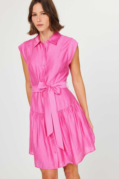 Pink Cap Sleeve Mini Dress