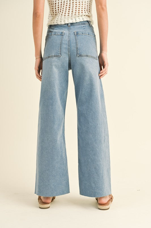 Medium Wash Wide Leg Denim