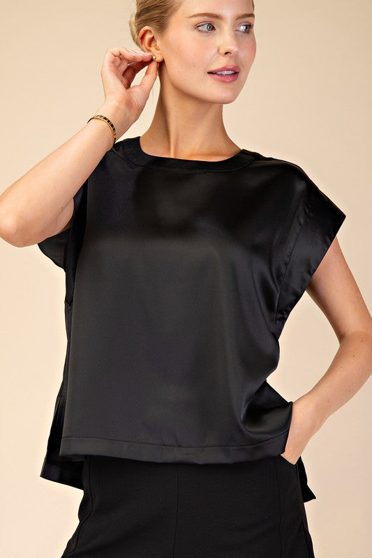 Round Neck Satin Top