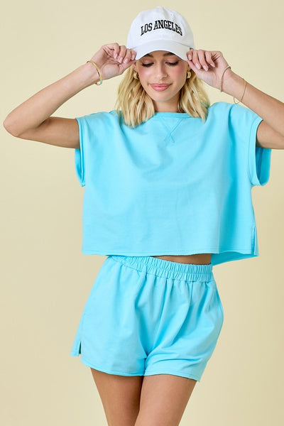 Blue Raw Edge Detail Set