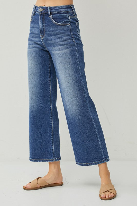 High Rise Wide Crop Jeans