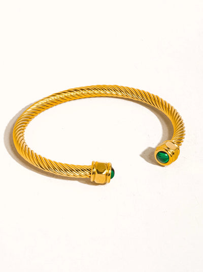Vail 18K Gold Non-Tarnish Braided Bangle