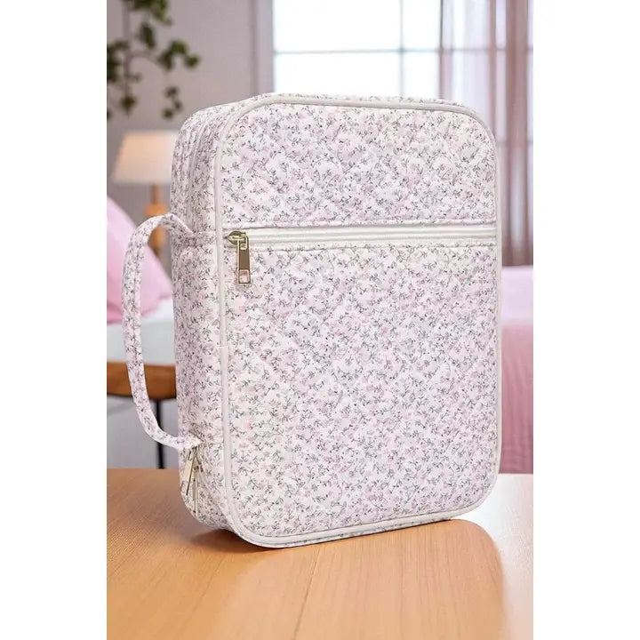 Floral Print Quilted Bible Cover