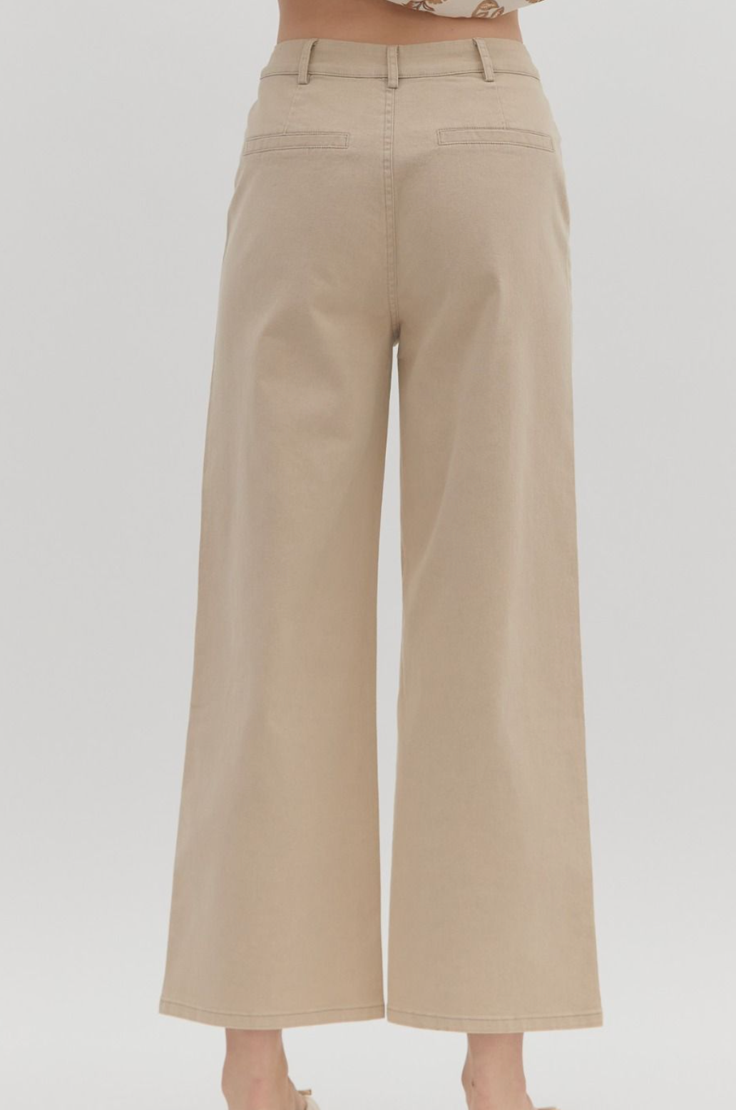 Stone Wide Leg Patch Pocket Pant