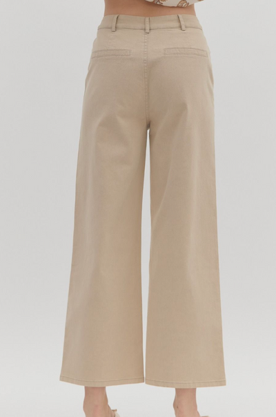 Stone Wide Leg Patch Pocket Pant