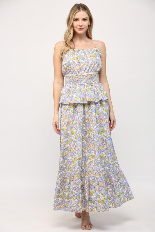 Blue Floral Maxi Dress