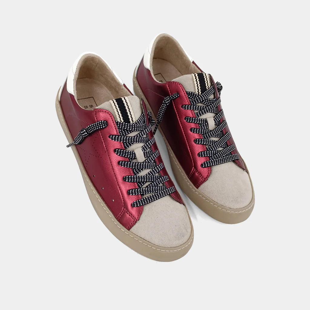 Mia Garnet Metallic Sneakers by Shu shop