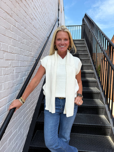 Carter White Sweater Vest