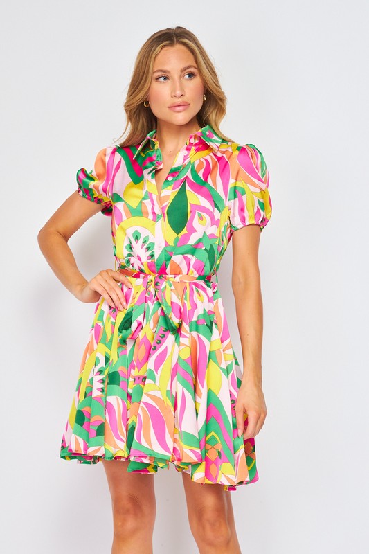 Kaleidoscope Print Dress