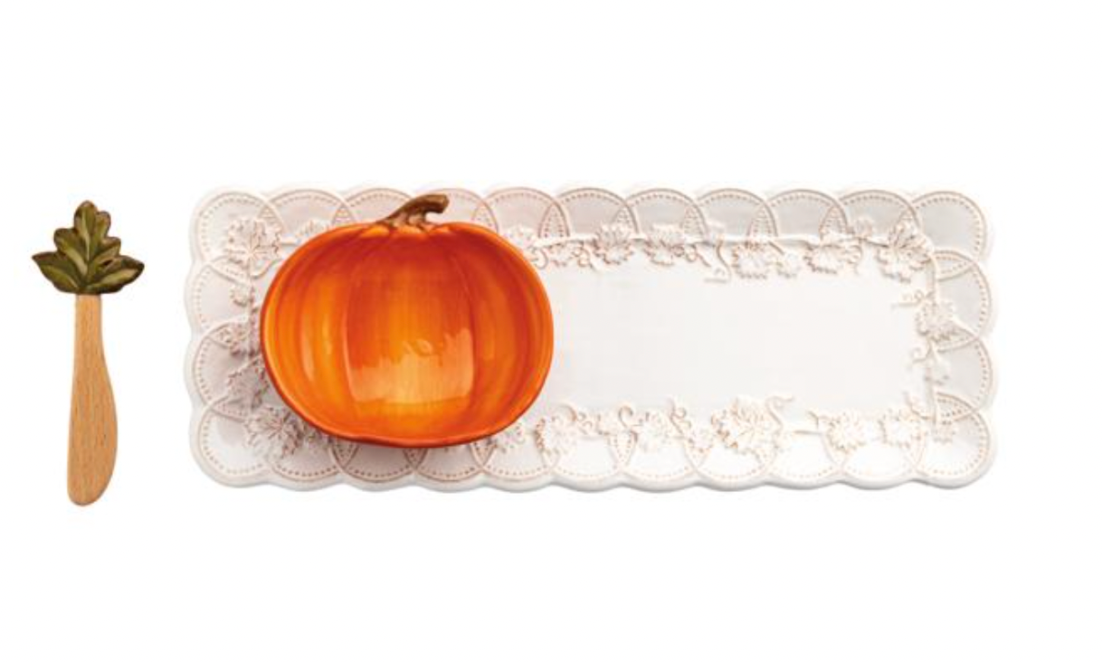 Pumpkin Dip Bowl and Tray