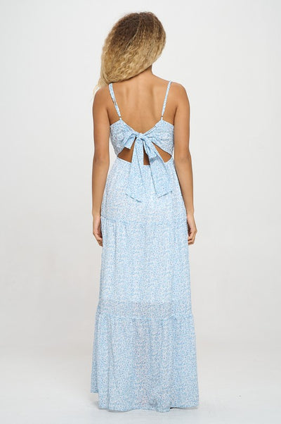 Sky Petals Maxi Dress