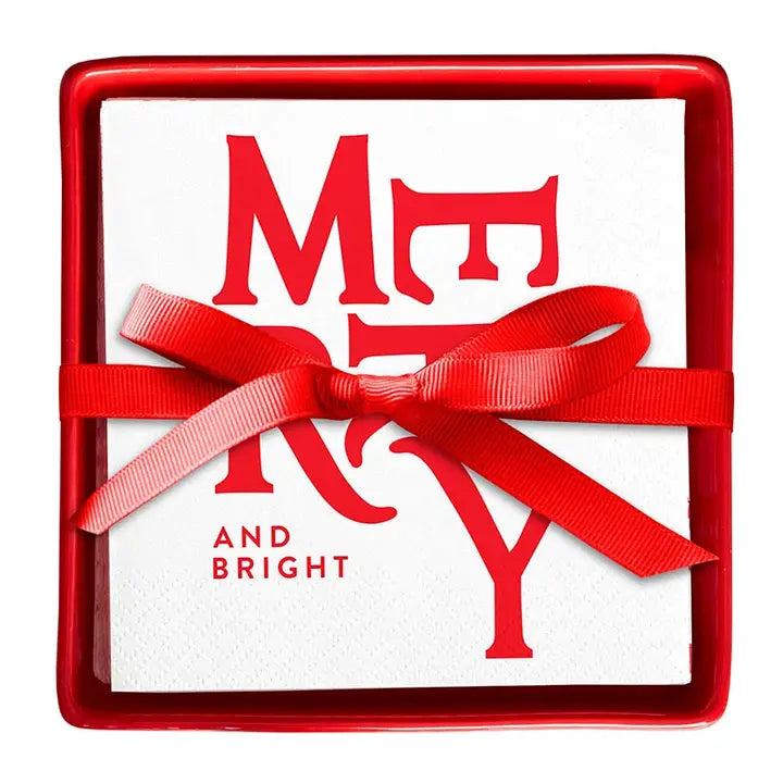 Ceramic Napkin Tray and Napkins