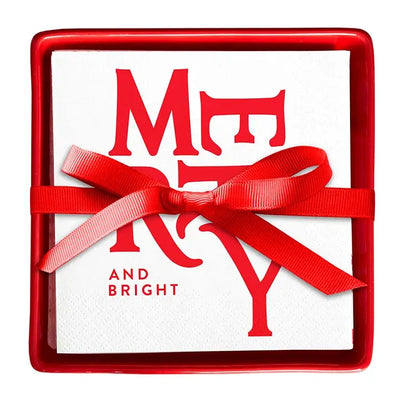 Ceramic Napkin Tray and Napkins