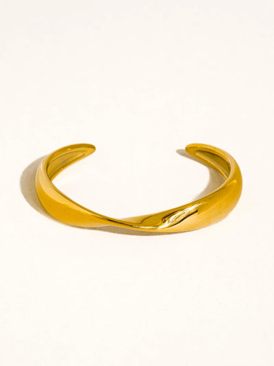Fioren 18K Gold Non-Tarnish Twist Cuff Bracelet