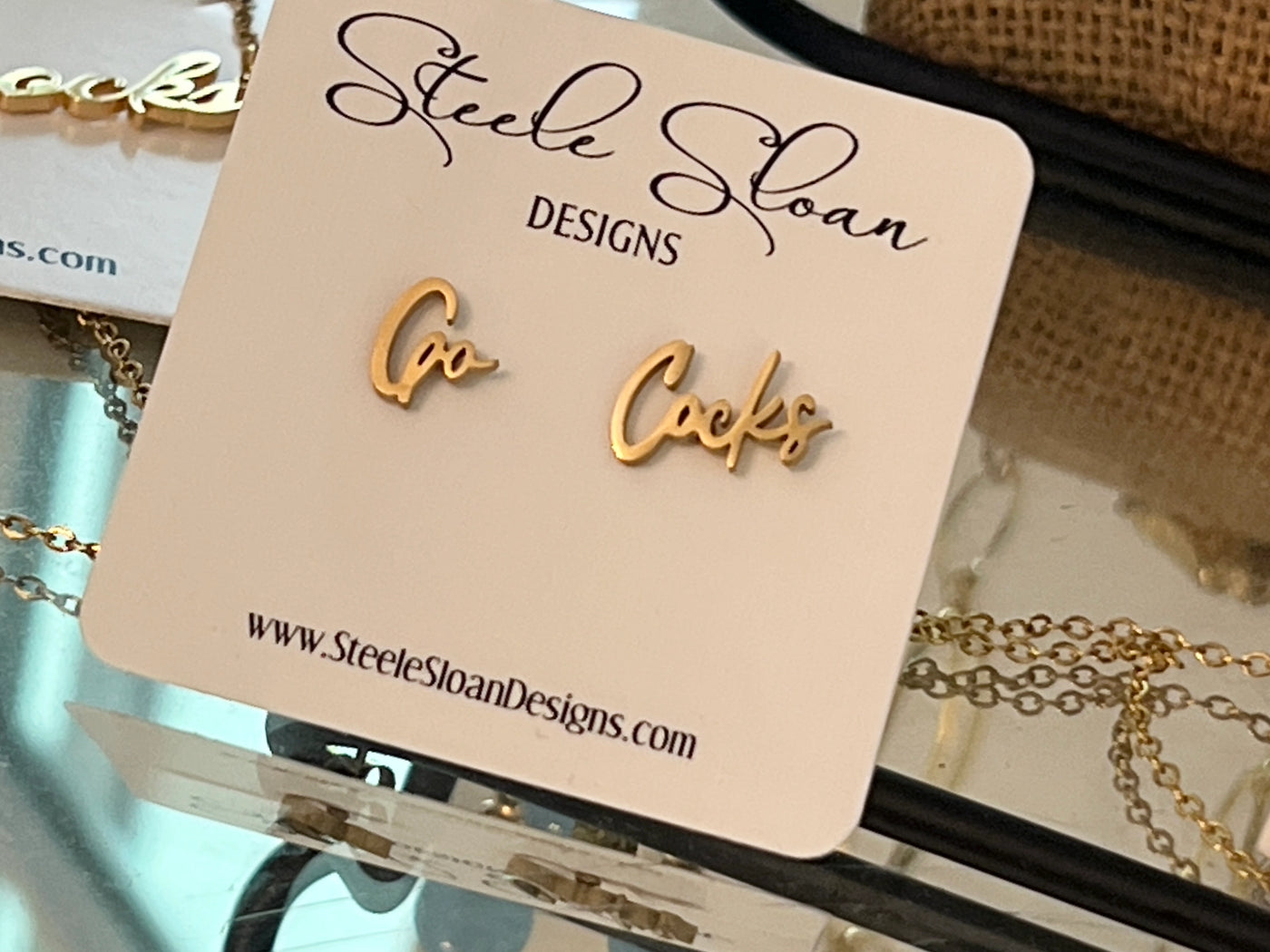 Double Name Team Earrings