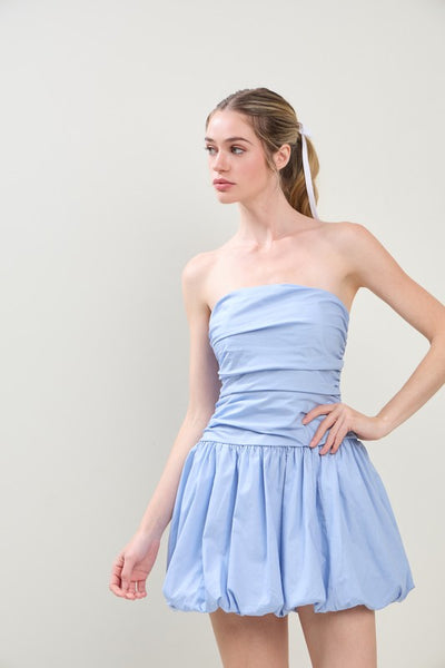 Strapless Tube Bubble Mini Dress