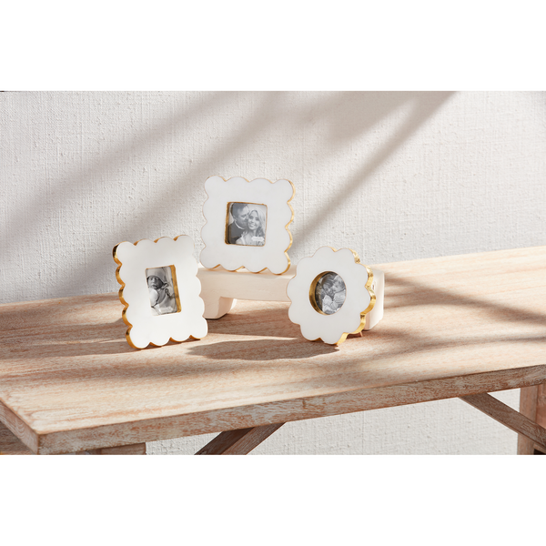 Scallop Marble Frame By Mudpie
