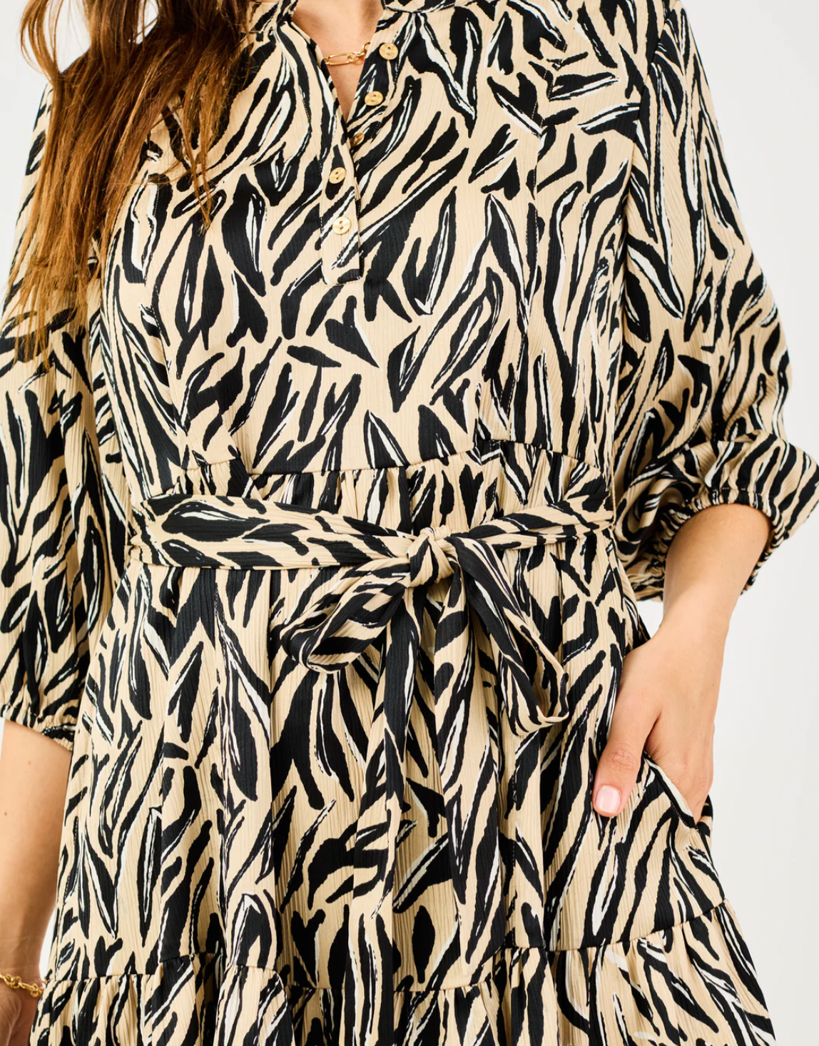 Talia City Limits Tan Dress