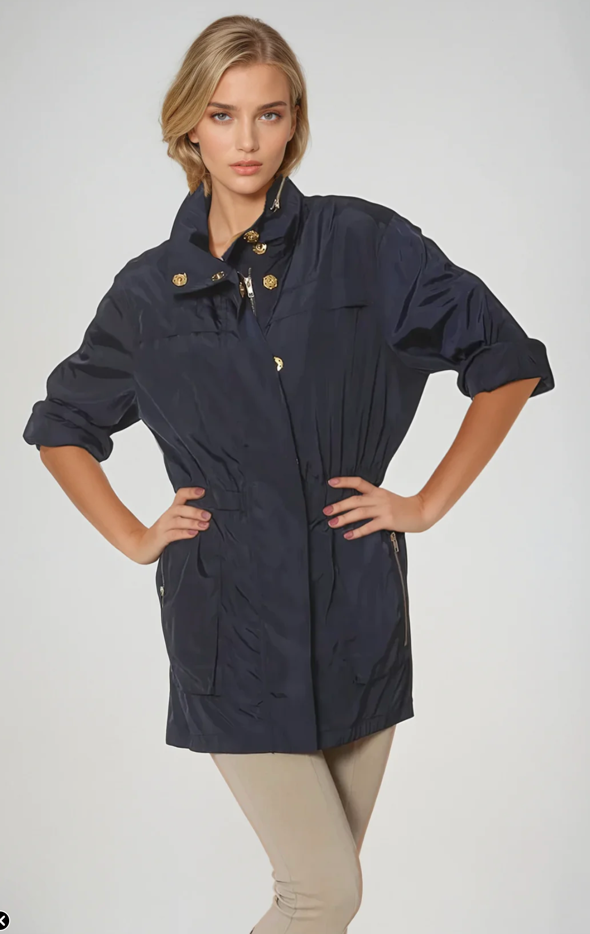 Tess Rain Jacket by Ciao Milano-Navy