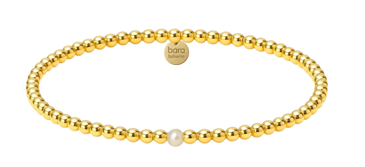 "Carolina" Beaded Gold Bracelet bt Bara Boheme