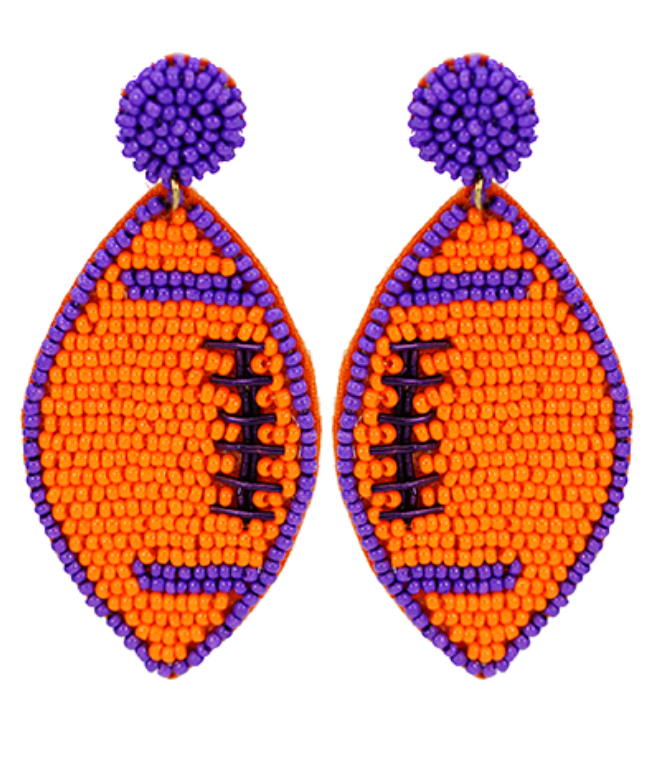 Clemson Beaded Earrings