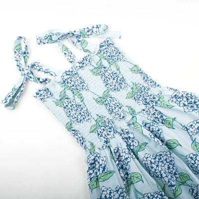 Hydrangea Stem Tie Top Smocked Maxi Dress