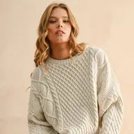 Oatmeal Cable Knit Sweater
