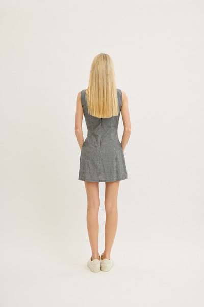 Black Gingham Mini Dress