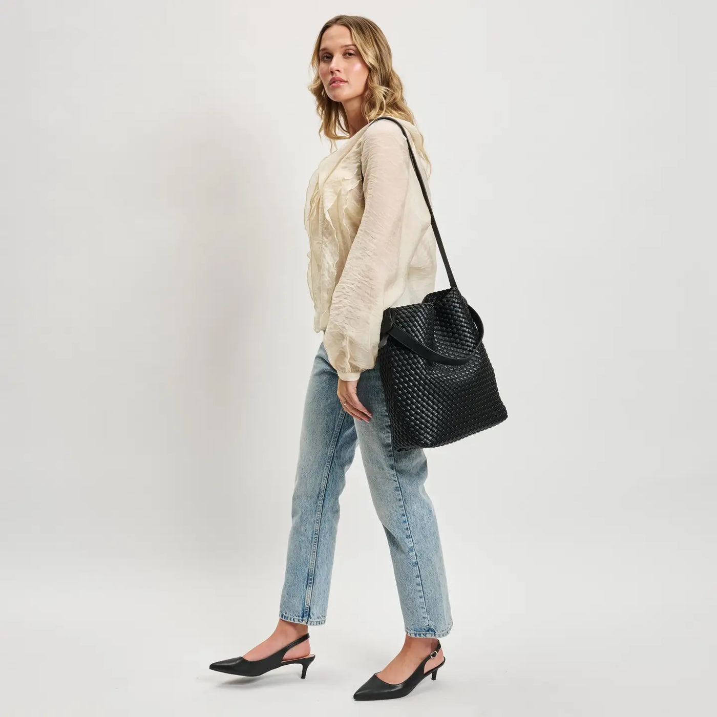 Edith Woven Hobo Bag