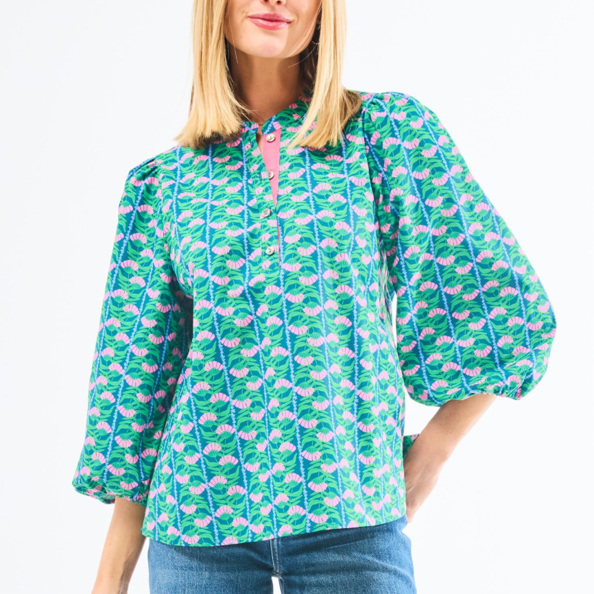 Lia Honey Vines Green Top