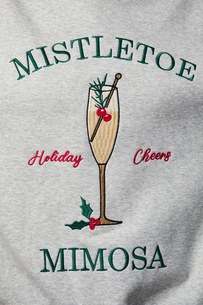 "Mistletoe Mimosa" Grey Sweatshirt
